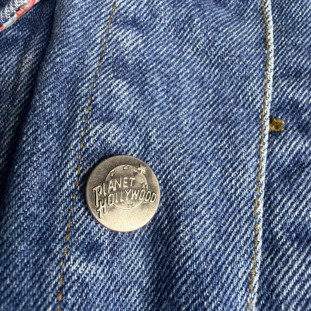 Planet Hollywood Las Vegas Denim Trucker Jacket Adult Medium Jean Vintage 90s - Picture 4 of 11